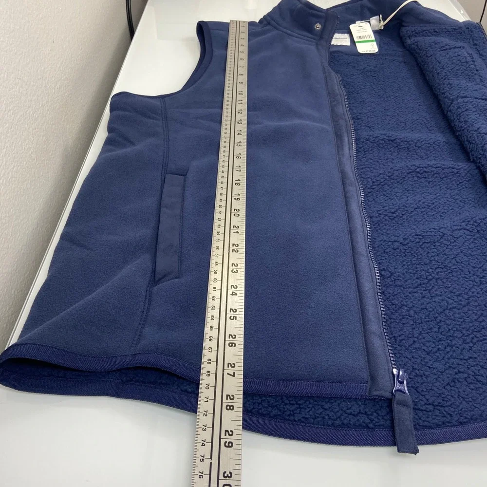 Tommy Bahama Men's L Olypmic Bay Fleece‎ Vest Navy Blue Full Zip Sherpa Lined